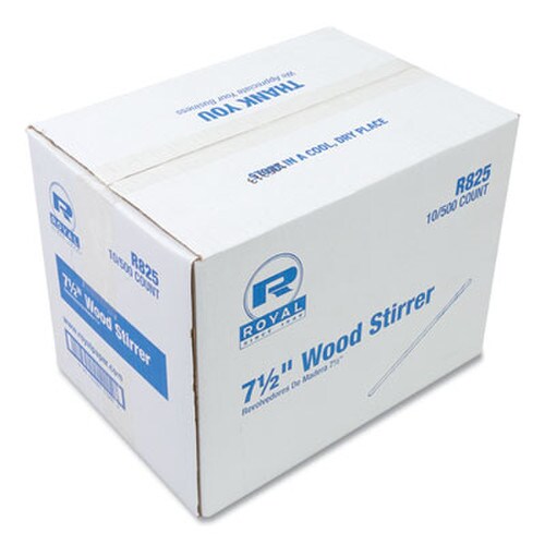 AmerCareRoyal® Wood Coffee Stirrers, 7.5" Long, 500/Box, 10 Boxes/Carton Item: RPPR825CT