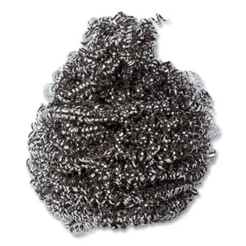 AmerCareRoyal® Stainless Steel Sponge, Polybagged, 1.50 oz, Gray, 12/Pack, 12/Packs/Carton Item: RPPS730