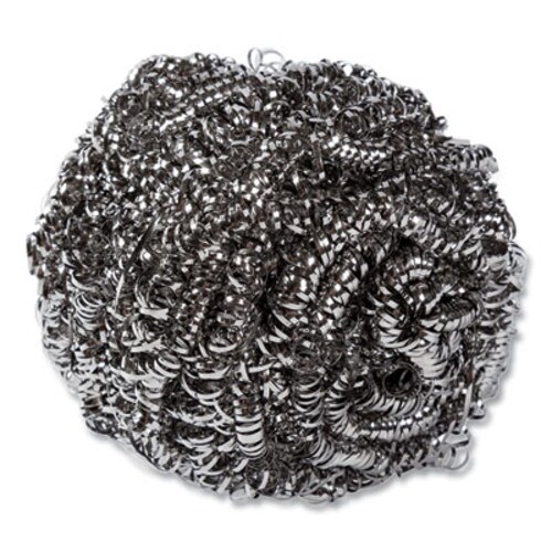 AmerCareRoyal® Stainless Steel Sponge, Polybagged, 1.75 oz, Gray, 12/Pack, 6 Packs/Carton Item: RPPS7756
