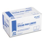 AmerCareRoyal® Steam Pan Liners for 1/2-Size Pans, Includes Twist-Ties, 17" x 23.5", Clear, 250/Carton Item: RPPSPL2417