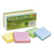 Redi-Tag® 100% Recycled Self-Stick Notes, 1.5" x 2", Assorted Pastel Colors, 100 Sheets/Pad, 12 Pads/Pack Item: RTG25701