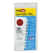 Redi-Tag® Laser Printable Index Tabs, 1/12-Cut, White, 0.44" Wide, 180/Pack Item: RTG33001