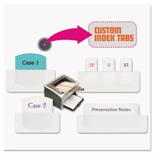Redi-Tag® Laser Printable Index Tabs, 1/12-Cut, White, 0.44" Wide, 180/Pack Item: RTG33001