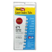 Redi-Tag® Laser Printable Index Tabs, 1/12-Cut, White, 0.44" Wide, 675/Pack Item: RTG39000