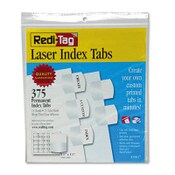 Redi-Tag® Laser Printable Index Tabs, 1/5-Cut, White, 1.13" Wide, 375/Pack Item: RTG39017