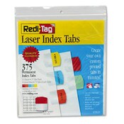 Redi-Tag® Inkjet Printable Index Tabs, 1/5-Cut, Assorted Colors, 1.13" Wide, 375/Pack Item: RTG39020