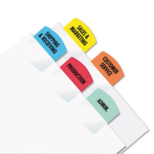 Redi-Tag® Inkjet Printable Index Tabs, 1/5-Cut, Assorted Colors, 1.13" Wide, 375/Pack Item: RTG39020