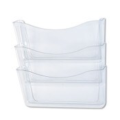 Rubbermaid® Unbreakable Wall Files, 3 Sections, A4/Letter Size, 13.75" x 3.13" x 29.38", Clear Item: RUB65976ROS