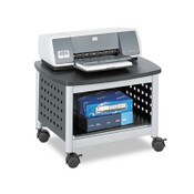 Safco® Scoot Under-Desk Printer Stand, Metal, 2 Shelves, 100 lb Capacity, 20.25" x 16.5" x 14.5", Black/Silver Item: SAF1855BL
