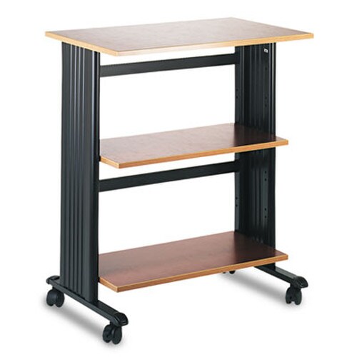 Safco® Muv Three Level Machine Cart/Printer Stand, Engineered Wood, 3 Shelves, 29.5" x 20" x 35", Cherry/Black Item: SAF1881CY