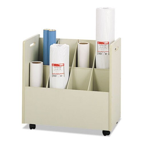 Safco® Laminate Mobile Roll Files, 8 Compartments, 30.13w x 15.75d x 29.25h, Putty Item: SAF3045