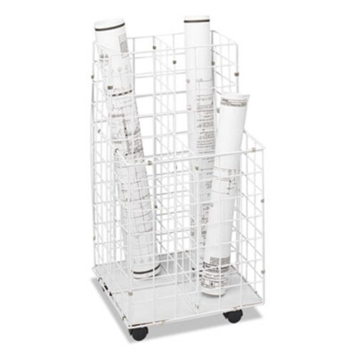 Safco® Wire Roll Files, 4 Compartments, 16.25w x 16.5d x 30.5h, White Item: SAF3084