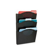 Safco® Steel Wall Pocket, 3 Sections, Letter Size, 12" x 3.25" x 17.25", Black Item: SAF3172BL