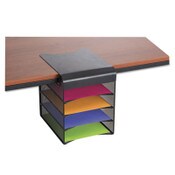 Safco® Onyx Hanging Organizer, Solid Top Horizontal, 4 Compartments, Steel Mesh, 12.33 x 12 x 10, Black Item: SAF3242BL
