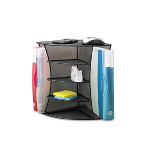 Safco® Onyx Mesh Corner Organizer, Six Sections, 15 x 11 x 13, Black Item: SAF3261BL