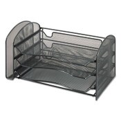 Safco® Mesh Desk Organizer, 1 Vertical/3 Horizontal Sections, Steel Mesh, 16.25 x 9 x 8, Black Item: SAF3265BL