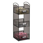 Safco® Onyx Breakroom Organizers, 3 Compartments, 6 x 6 x 18, Steel Mesh, Black Item: SAF3290BL