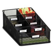 Safco® Onyx Breakroom Organizers, 7 Compartments, 16 x 8.5 x 5.25, Steel Mesh, Black Item: SAF3291BL