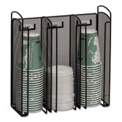 Safco® Onyx Breakroom Organizers, 3 Compartments, 12.75 x 4.5 x 13.25, Steel Mesh, Black Item: SAF3292BL