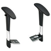 Safco® Optional Height-Adjustable T-Pad Arms for Safco Metro Extended-Height Chairs, Black/Chrome, 2/Set Item: SAF3495BL