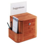Safco® Bamboo Suggestion Boxes, 10 x 8 x 14, Cherry Item: SAF4237CY