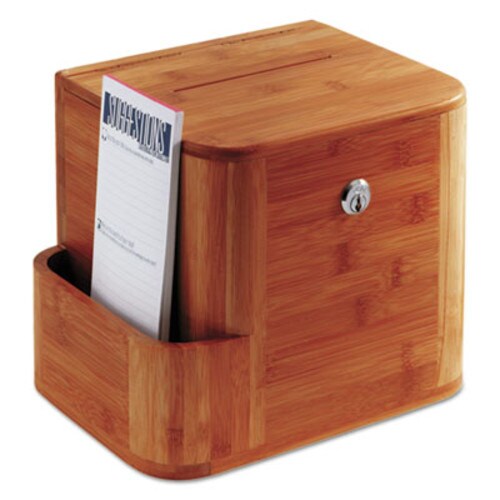 Safco® Bamboo Suggestion Boxes, 10 x 8 x 14, Cherry Item: SAF4237CY