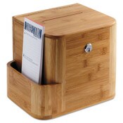 Safco® Bamboo Suggestion Boxes, 10 x 8 x 14, Natural Item: SAF4237NA