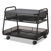 Safco® Onyx Under Desk Machine Stand, Metal, 1 Shelf, 1 Drawer, 1 Bin, 100 lb Capacity, 21" x 16" x 17.5", Black Item: SAF5208BL