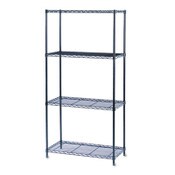 Safco® Commercial Wire Shelving, Four-Shelf, 36w x 18d x 72h, Black Item: SAF5276BL