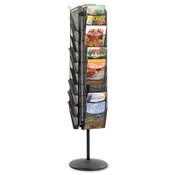 Safco® Onyx Mesh Rotating Magazine Display, 30 Compartments, 16.5w x 16.5d x 66h, Black Item: SAF5577BL