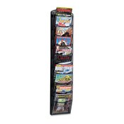 Safco® Onyx Mesh Literature Rack, Ten Compartments, 10.25w x 3.5d x 50.75h, Black Item: SAF5579BL