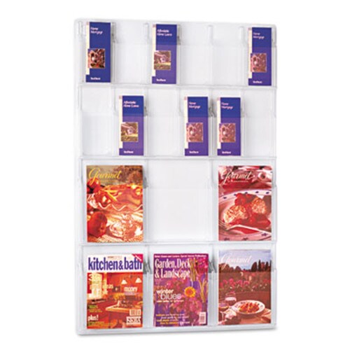 Safco® Reveal Clear Literature Displays, 18 Compartments, 30w x 2d x 45h, Clear Item: SAF5600CL