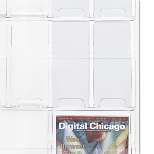 Safco® Reveal Clear Literature Displays, 18 Compartments, 30w x 2d x 45h, Clear Item: SAF5600CL