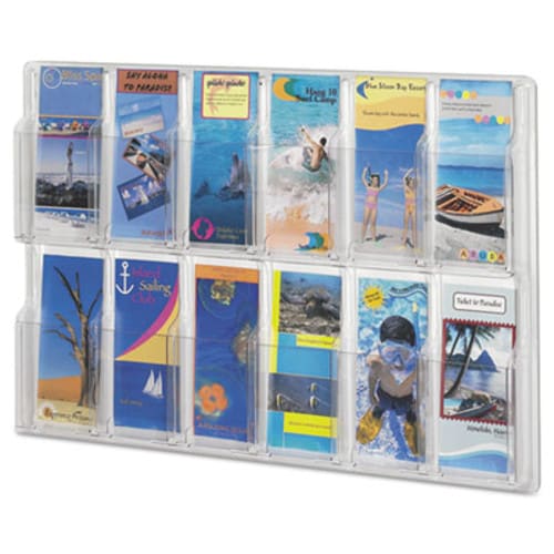 Safco® Reveal Clear Literature Displays, 12 Compartments, 30w x 2d x 20.25h, Clear Item: SAF5604CL