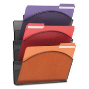 Safco® Onyx Mesh Wall Pockets, 3 Sections, Letter Size, 12" x 3.25" x 17.25", Black Item: SAF5652BL