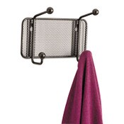 Safco® Onyx Mesh Wall Racks, 2-Hook, 8.5w x 3d x 5.5h, Black Item: SAF6401BL
