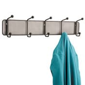 Safco® Onyx Mesh Wall Racks, 5 Hook, 26.75w x 3d x 5.5h, Black Item: SAF6403BL