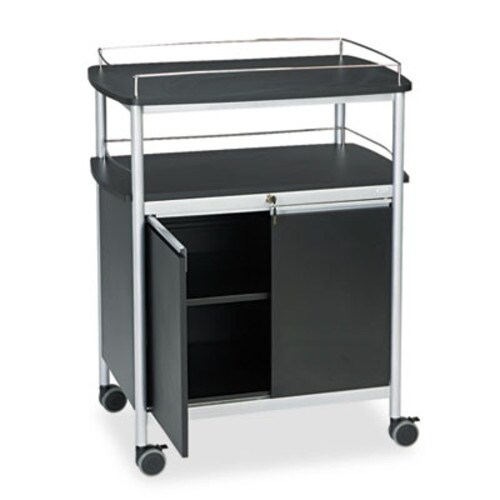 Safco® Mobile Beverage Cart, Plastic, 4 Shelves, 33.5" x 21.75" x 43", Black Item: SAF8964BL
