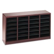 Safco® Wood/Fiberboard E-Z Stor Sorter, 24 Sections, 40 x 11 3/4 x 23, Mahogany Item: SAF9311MH