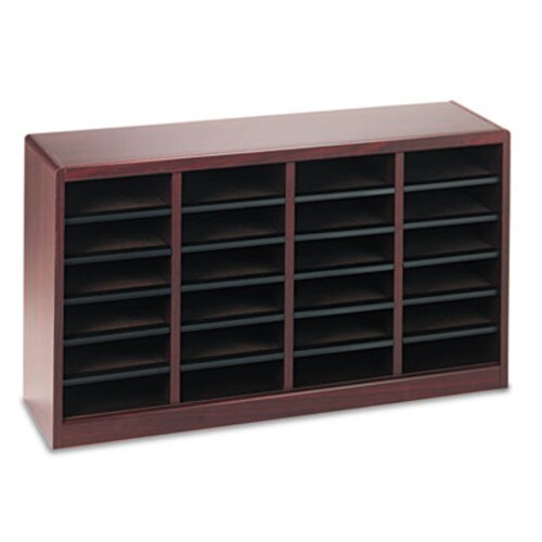 Safco® Wood/Fiberboard E-Z Stor Sorter, 24 Sections, 40 x 11 3/4 x 23, Mahogany Item: SAF9311MH