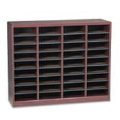 Safco® Wood/Fiberboard E-Z Stor Sorter, 36 Compartments, 40 x 11.75 x 32.5, Mahogany Item: SAF9321MH