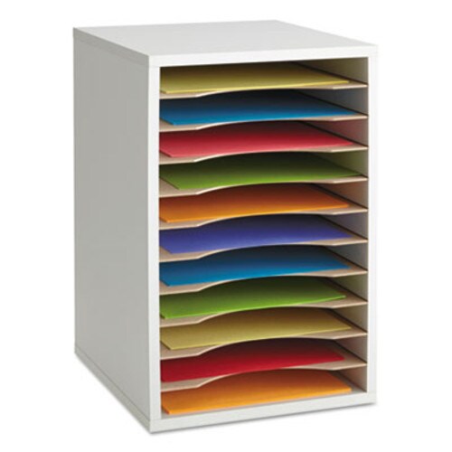 Safco® Wood Vertical Desktop Literature Sorter, 11 Sections 10 5/8 x 11 7/8 x 16, Gray Item: SAF9419GR
