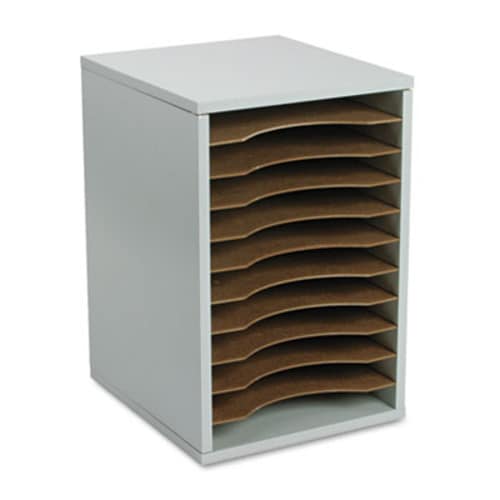 Safco® Wood Vertical Desktop Literature Sorter, 11 Sections 10 5/8 x 11 7/8 x 16, Gray Item: SAF9419GR