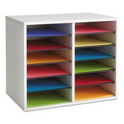 Safco® Fiberboard Literature Sorter, 12 Compartments, 19.63 x 11.88 x 16.13, Gray Item: SAF9420GR