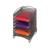 Safco® Onyx Steel Mesh Lliterature Sorter, Six Compartments, 10.25 x 12.75 x 15.25, Black Item: SAF9431BL