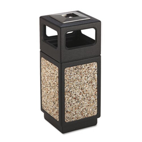 Safco® Canmeleon Aggregate Panel Receptacles, 15 gal, Polyethylene/Stainless Steel, Black Item: SAF9470NC