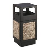 Safco® Canmeleon Aggregate Panel Receptacles, Side-Open, 38 gal, Polyethylene, Black Item: SAF9472NC