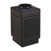 Safco® Canmeleon Recessed Panel Receptacles, Top-Open, 38 gal, Polyethylene, Black Item: SAF9475BL