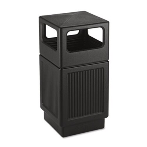 Safco® Canmeleon Recessed Panel Receptacles, Side-Open, 38 gal, Polyethylene, Black Item: SAF9476BL