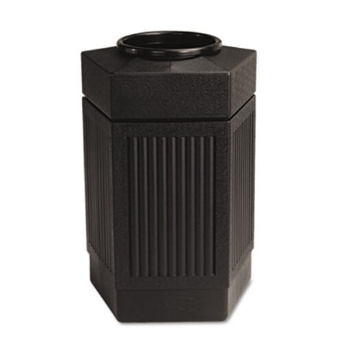 Safco® Canmeleon Indoor/Outdoor Pentagon Receptacle, 30 gal, Polyethylene, Black Item: SAF9485BL
